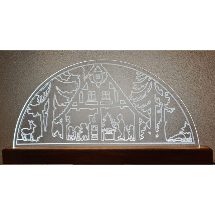 Schwibbogen aus Acrylglas - Klassisch Waldhaus DerHolzShop Plexglas LED Lichterbogen Erzgebirge Tradition Volkskunst